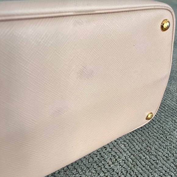 Authentic PRADA Saffiano Cuir Medium Double Bag in Cammeo. - Picture 6 of 12
